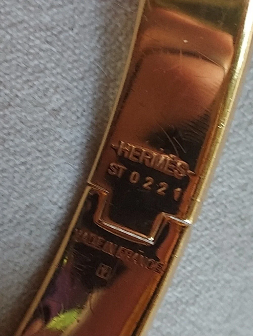 Hermes Clic H Bracelet Yellow Gold w/ Coral Pink Enamel H Clasp